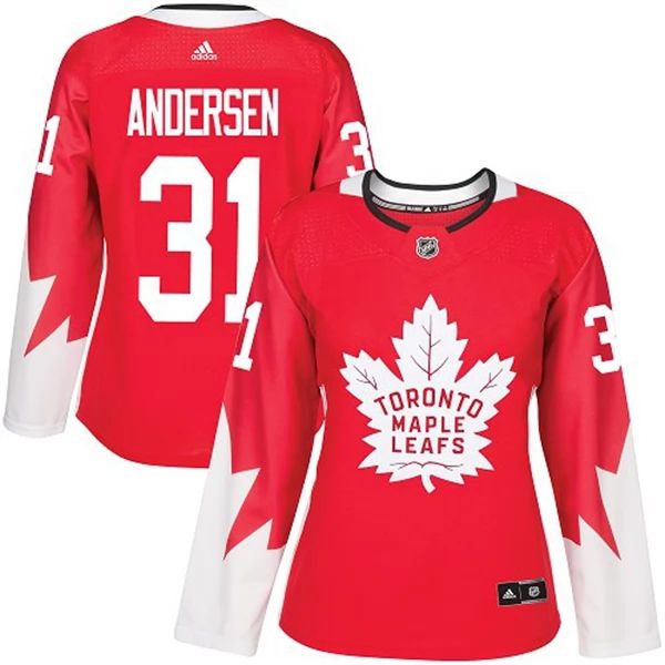 Damen Toronto Maple Leafs Trikot Frederik Andersen 31 Rot Alternate Authentic Alternate